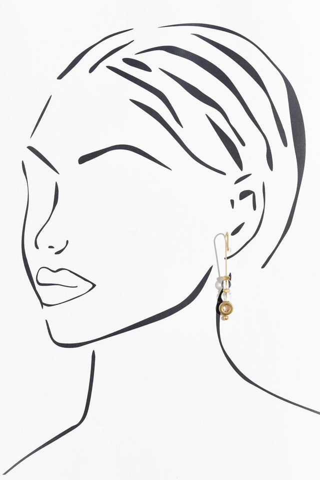 Kavala Gold Beaded Hook Earrings