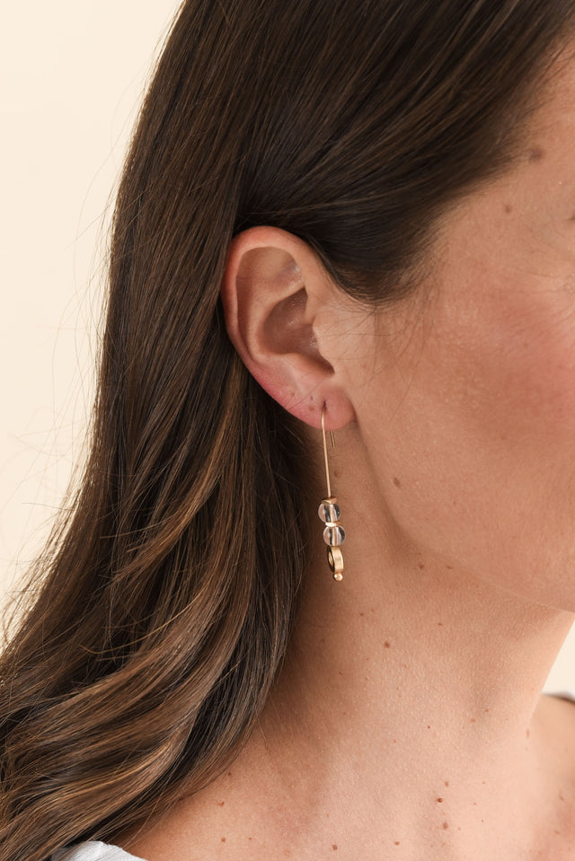 Kavala Gold Beaded Hook Earrings image 2