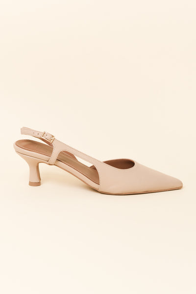 Kaylee Nude Leather Slingback Heel