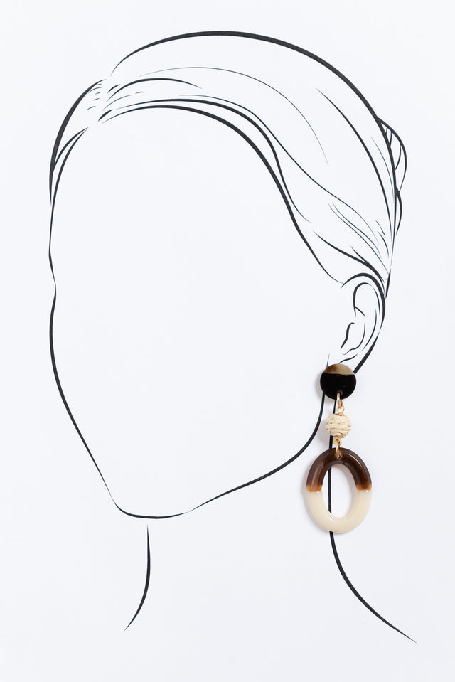 Kazimira Natural Oval Drop Earrings image 2