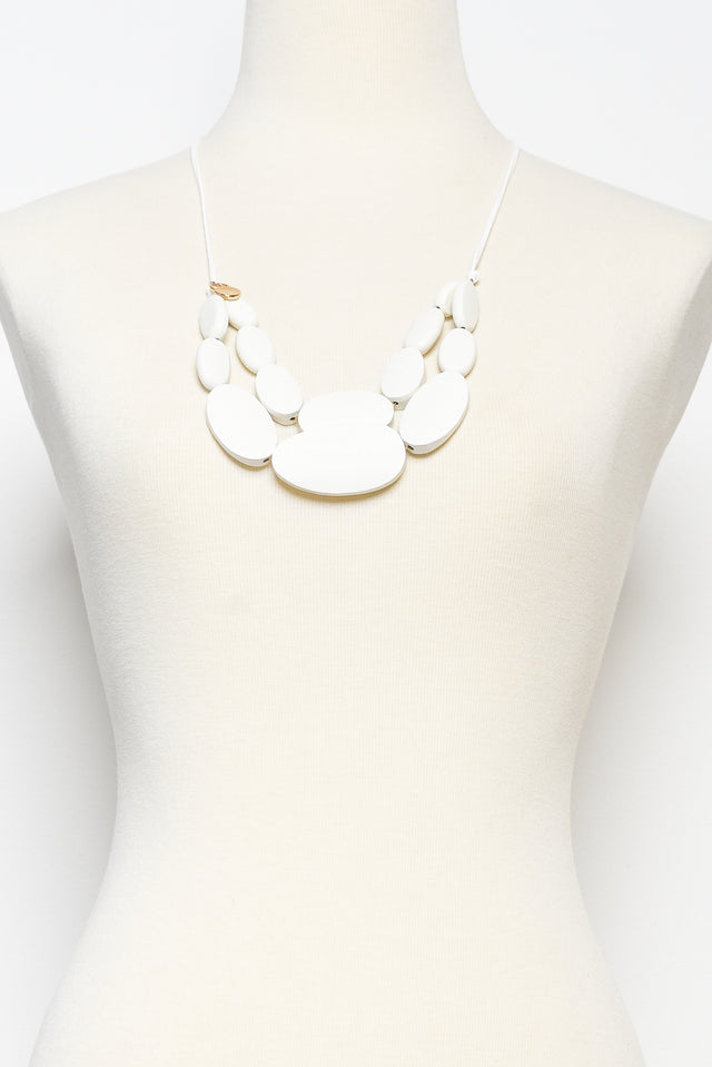 Kendra White Beaded Necklace