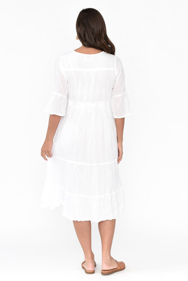 Kenley White Crinkle Cotton Dress image 5