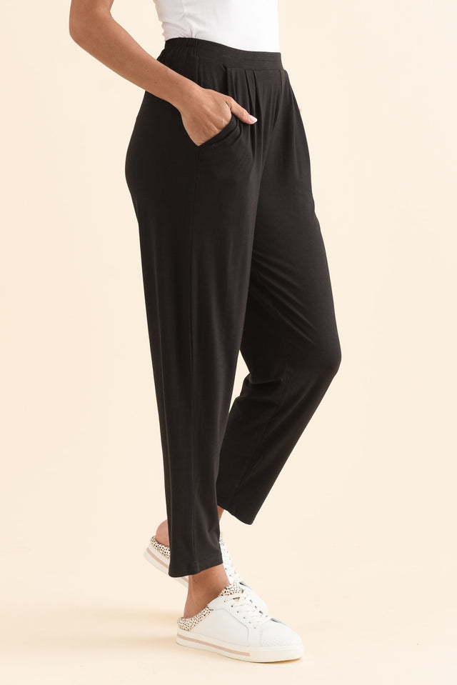 Kennedy Black Stretch Pocket Pants,Side,Brunette model,alt text|model:Brontie image 3