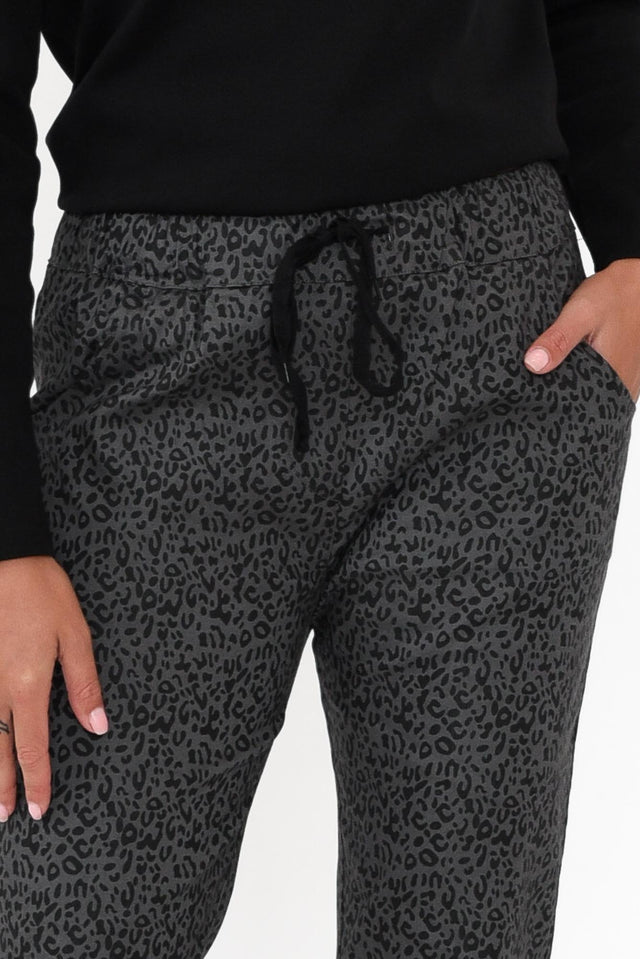 Kent Charcoal Leopard Pants image 4