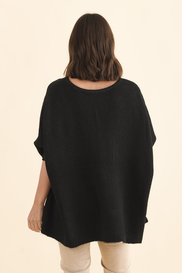 Kerr Black Wool Blend Jumper,Brunette model,alt text|model:MJ image 5