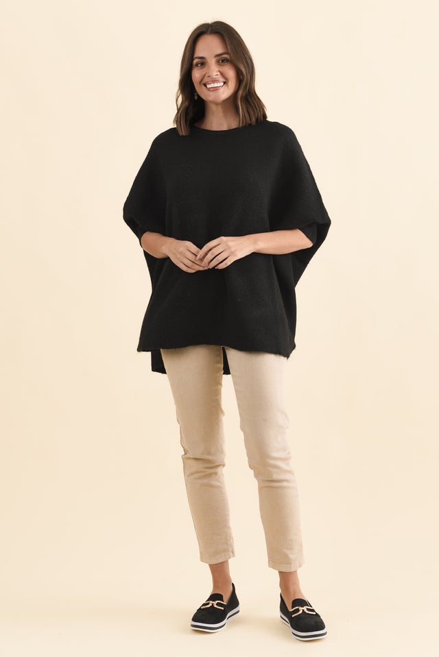 Kerr Black Wool Blend Jumper,Brunette model,alt text|model:MJ image 7