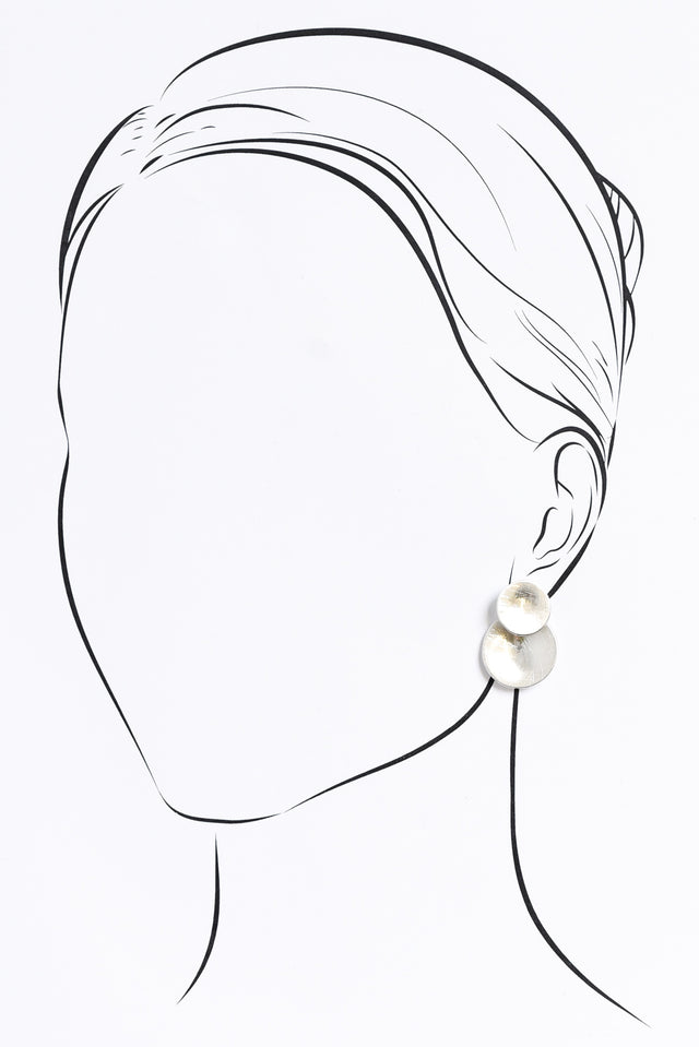Kerra Silver Circle Drop Earrings image 2