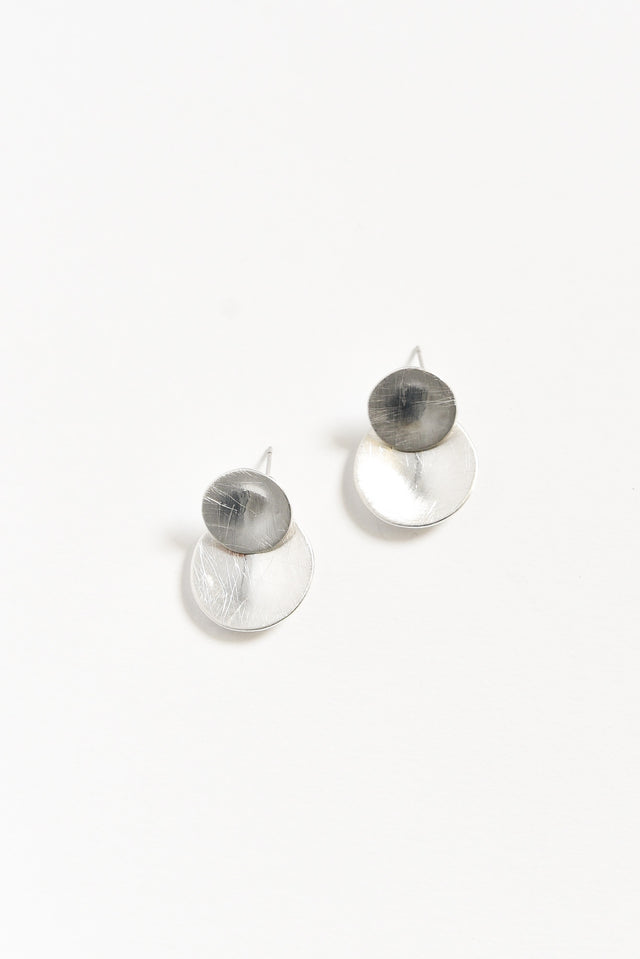 Kerra Silver Circle Drop Earrings image 1