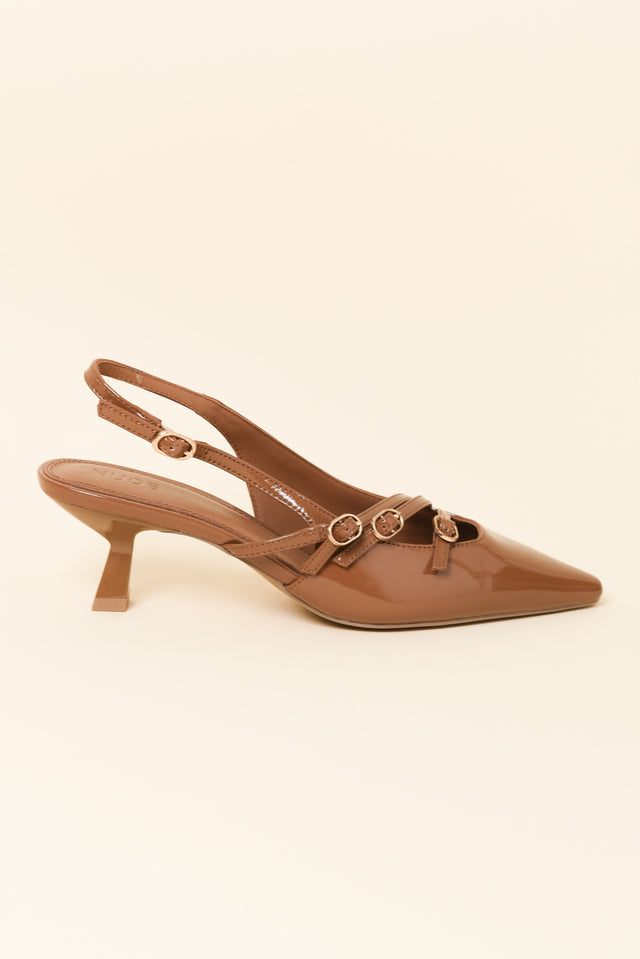 Kiara Brown Leather Slingback Heel image 1