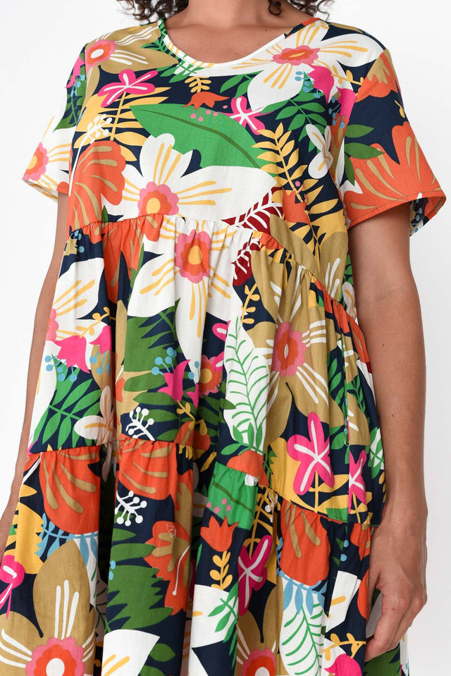 Kienna Navy Hibiscus Cotton Dress