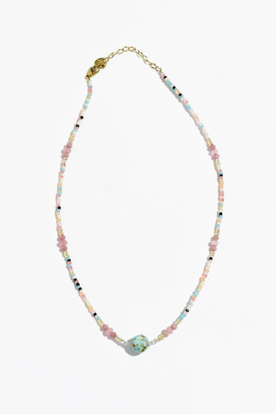 Kilda Pink Multi Beaded Necklace