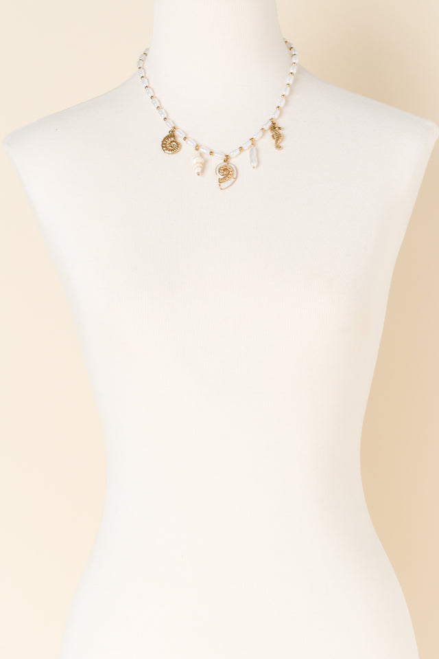 Kimmy Gold Pearl Charm Necklace image 2