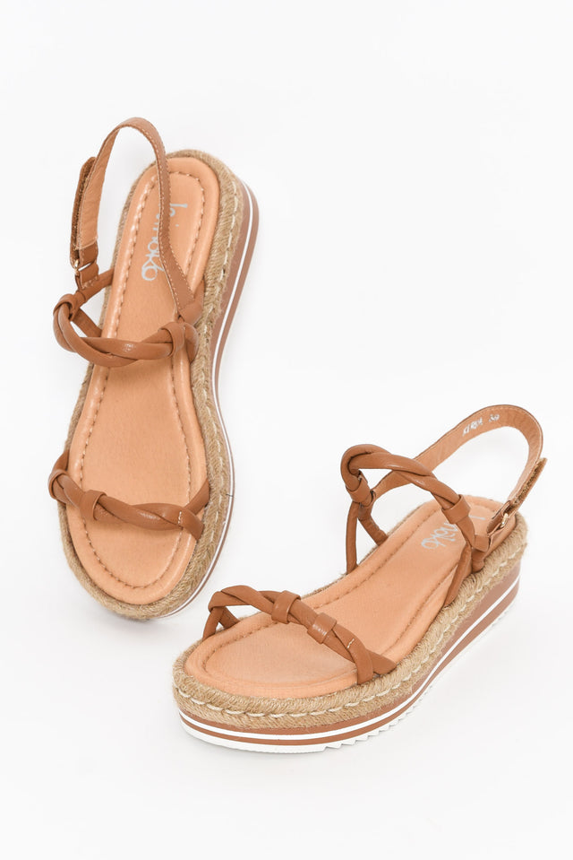 Kirra Tan Leather Platform Sandal