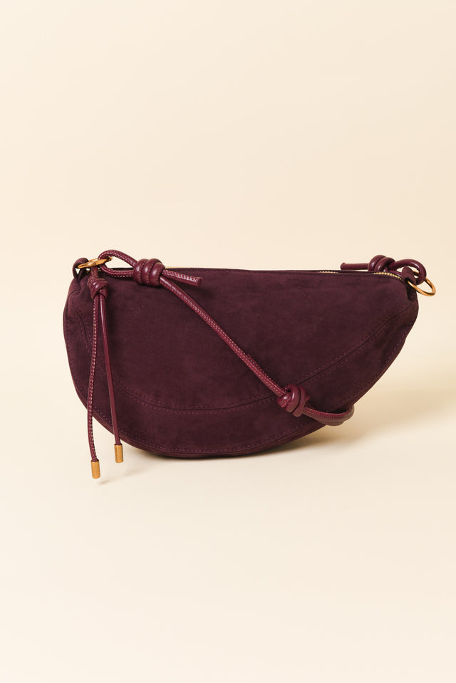 Kirsten Burgundy Faux Suede Crossbody Bag
