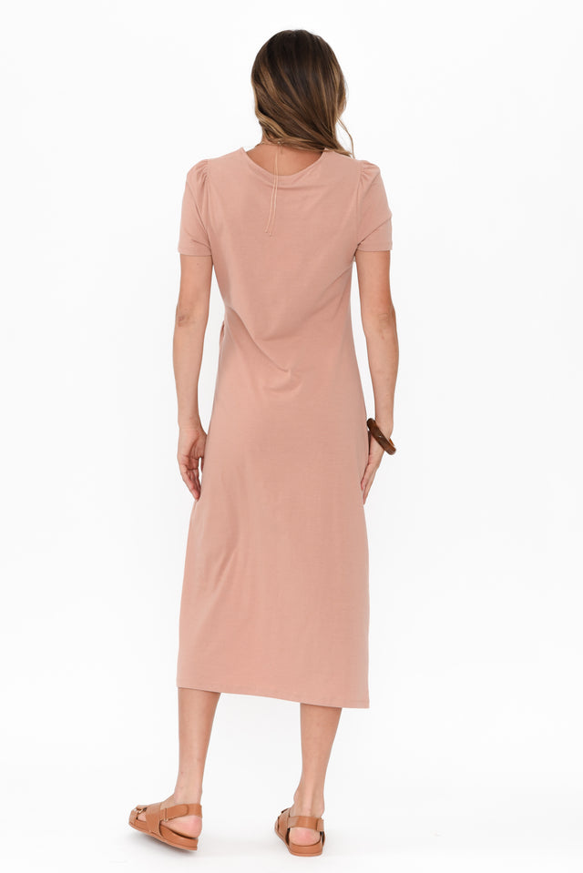 Kitt Beige Cotton Stretch Tie Dress