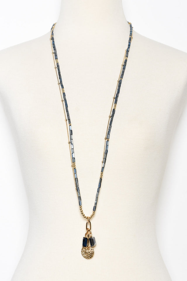 Kiva Blue Beaded Pendant Necklace image 4