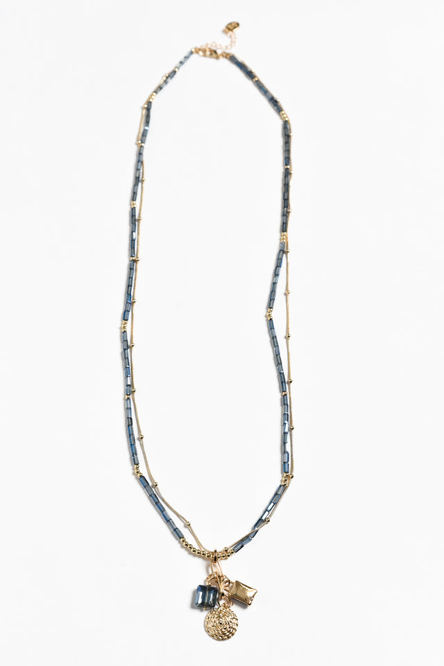 Kiva Blue Beaded Pendant Necklace image 2