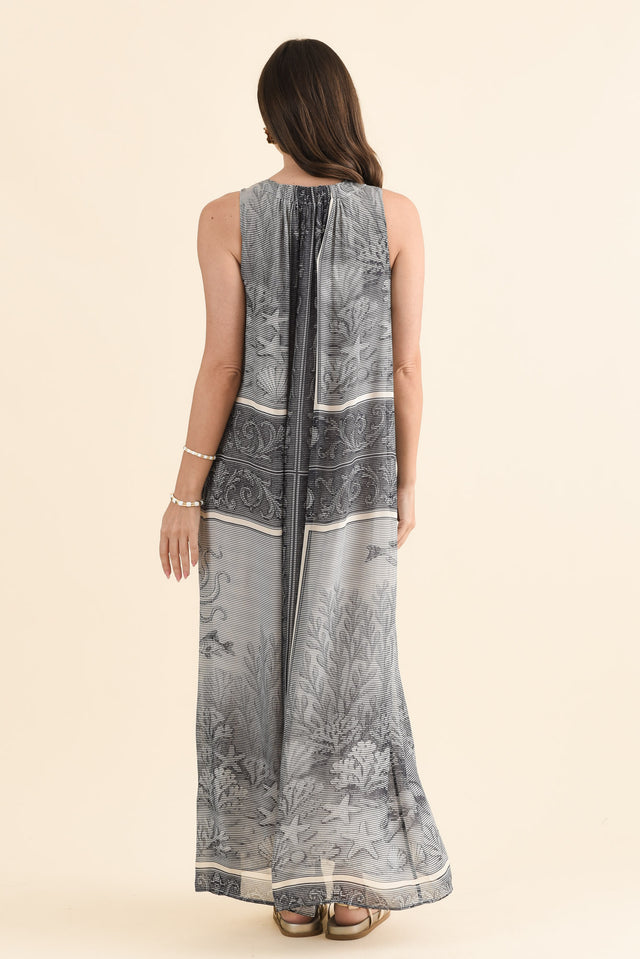 Koi Grey Seaside Sleeveless Dress,Back,Brunette model,alt text|model:MJ image 4