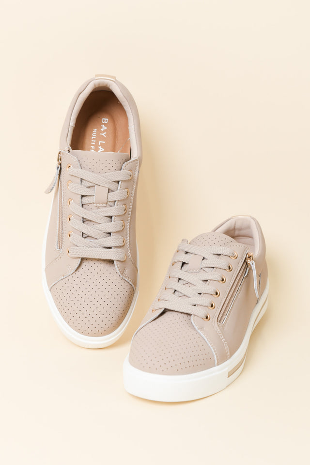 Koko Nude Leather Zip Sneaker