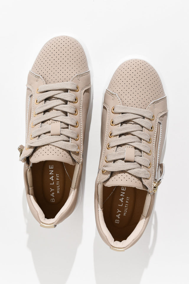 Koko Nude Leather Zip Sneaker image 4