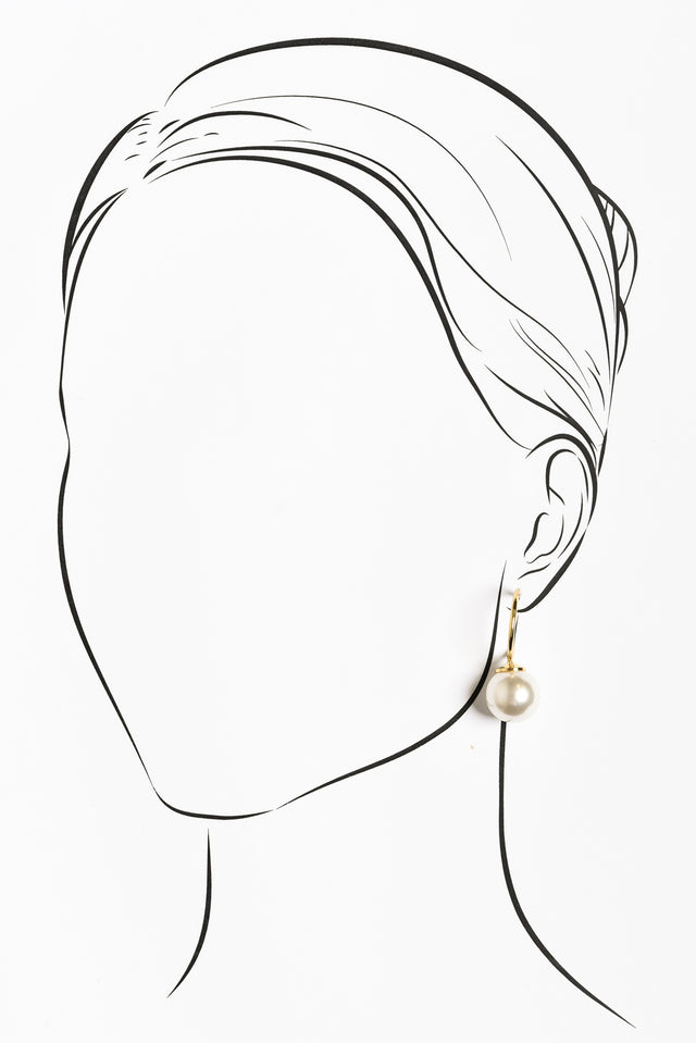 Kora Gold Pearl Hoop Earrings image 2