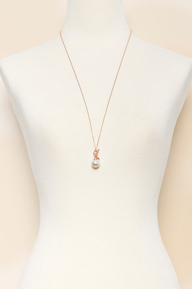 Kora Rose Gold Pearl Necklace