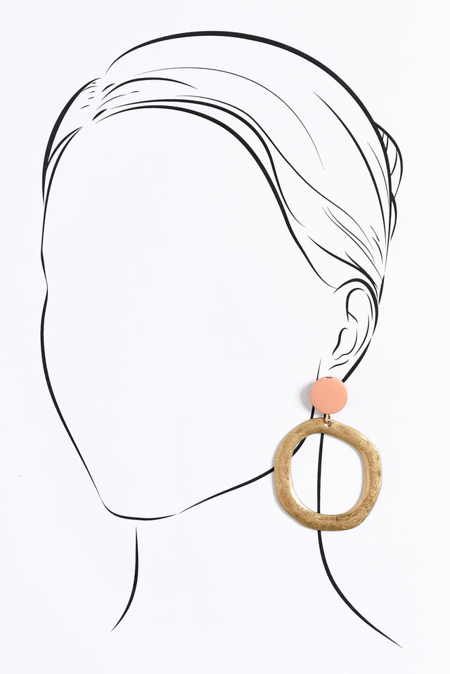 Lada Gold Circle Drop Earrings image 2