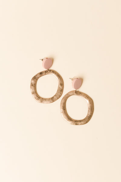 Lada Gold Circle Drop Earrings