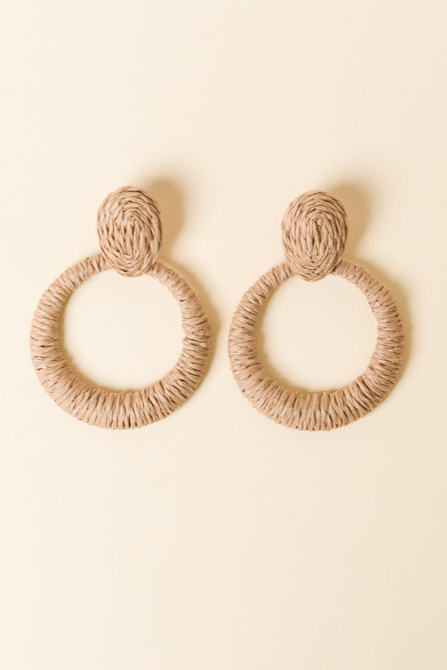 Laher Mocha Woven Drop Earrings image 1