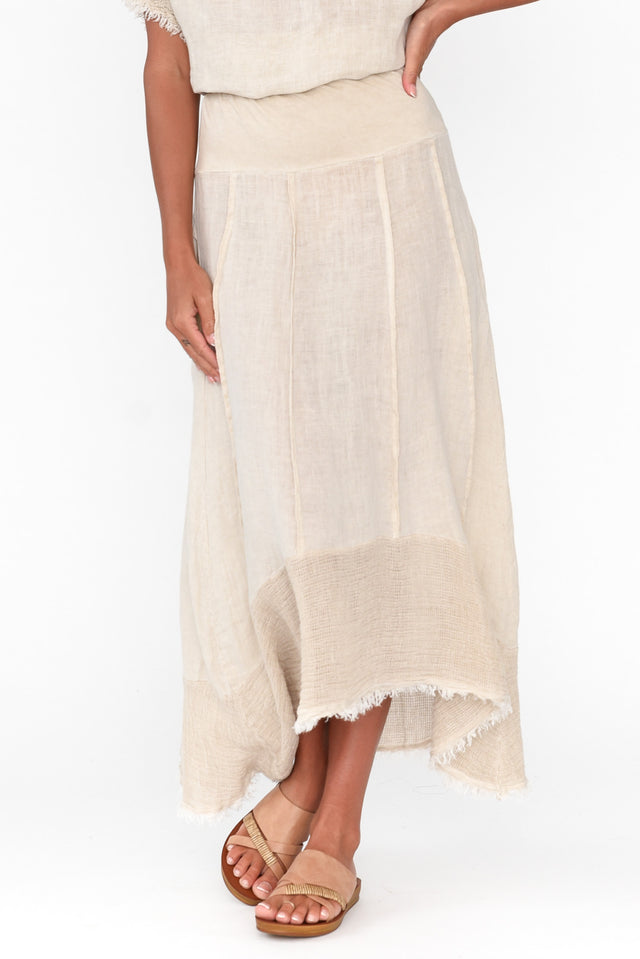 Lakeisha Beige Linen Skirt