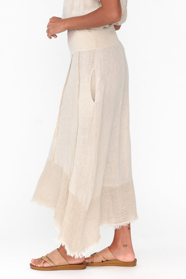 Lakeisha Beige Linen Skirt image 3