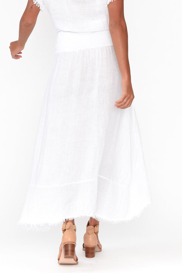 Lakeisha White Linen Skirt image 4
