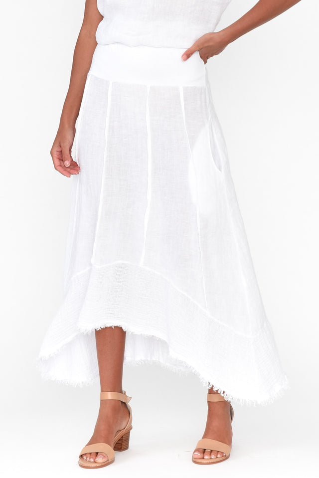 Lakeisha White Linen Skirt image 1