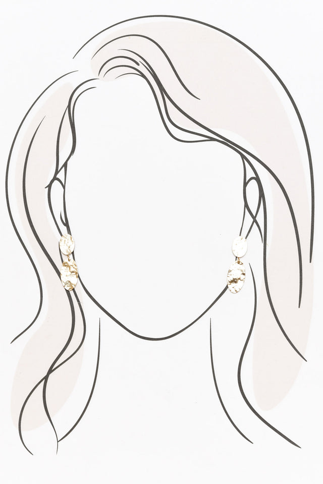 Lani Gold Oval Drop Earrings image 2