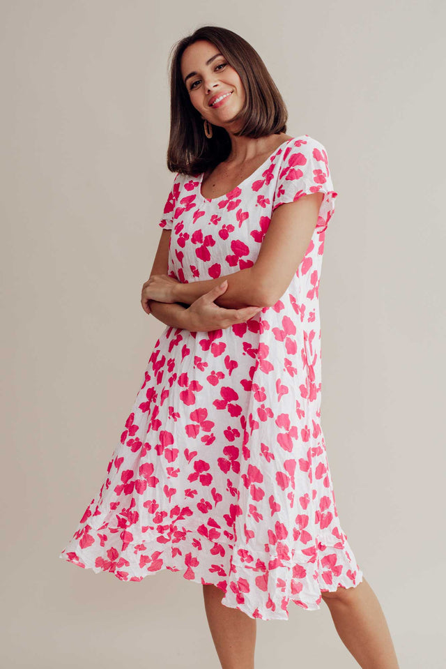 Lauren Pink Fiesta Crinkle Cotton Dress