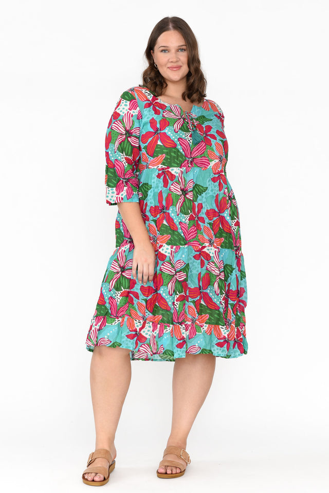 plus-size,curve-dresses,plus-size-sleeved-dresses,plus-size-below-knee-dresses,plus-size-cotton-dresses,plus-size-summer-dresses image 9