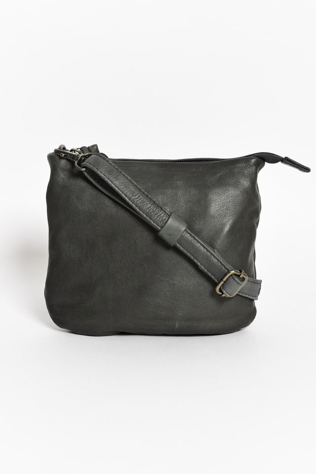 Leena Charcoal Leather Crossbody Bag image 1
