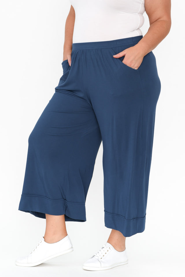 Lena Deep Blue Micro Modal Resort Pants image 13