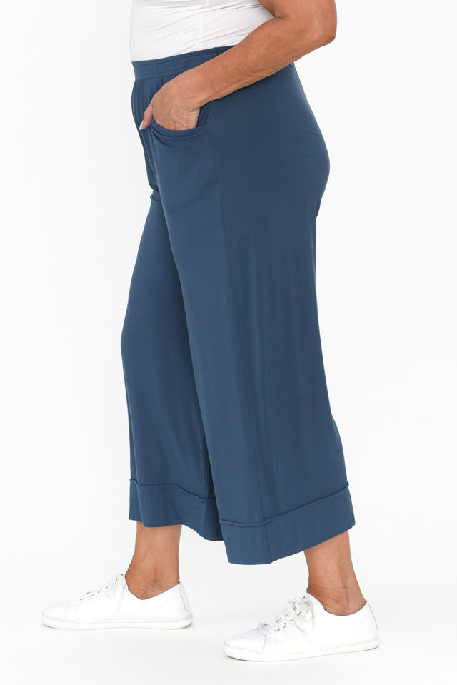 Lena Deep Blue Micro Modal Resort Pants image 9