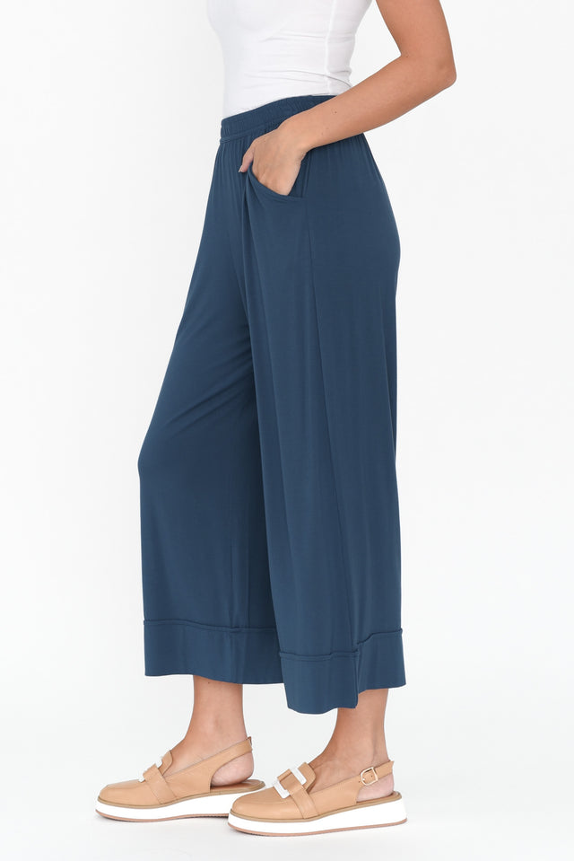 Lena Deep Blue Micro Modal Resort Pants image 5