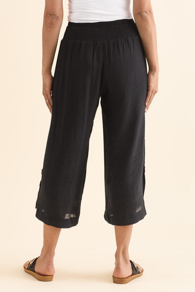 Lettie Black Button Pants,Back,Brunette model,alt text|model:Cara image 6