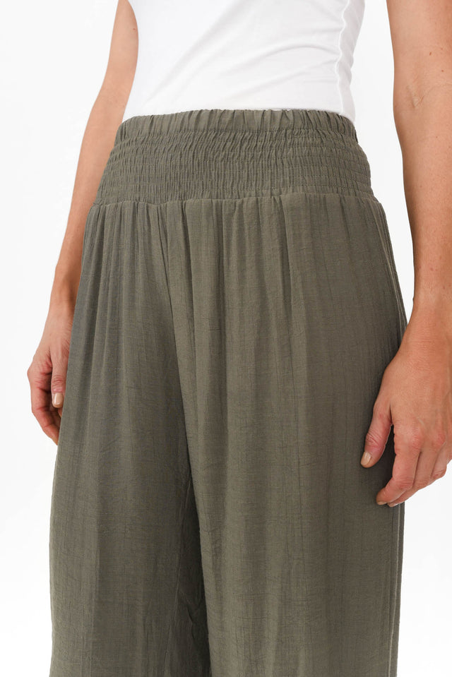 Lettie Khaki Button Pants image 6