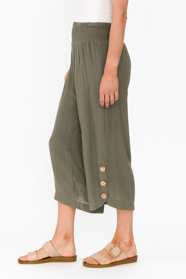 Lettie Khaki Button Pants