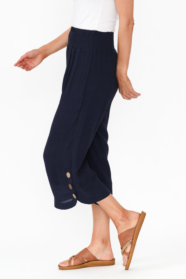 Lettie Navy Button Pants