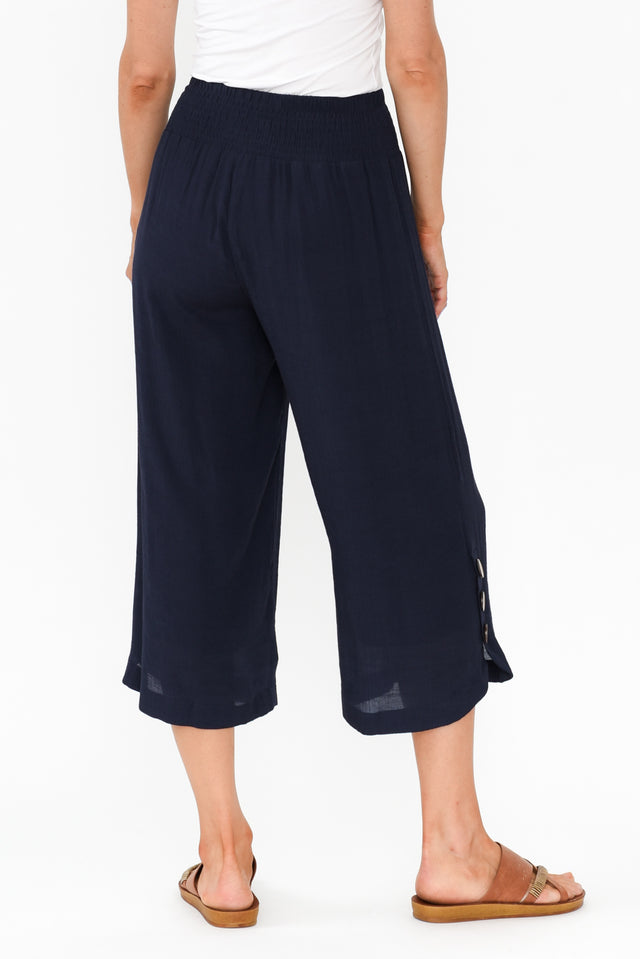 Lettie Navy Button Pants image 5