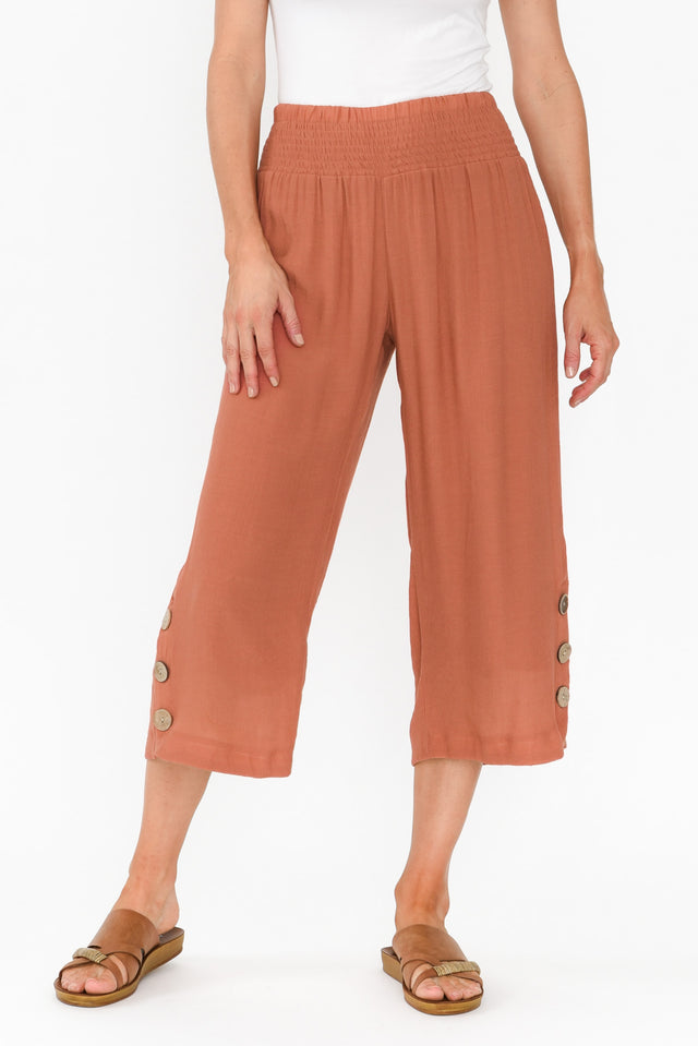 Lettie Rust Button Pants image 1