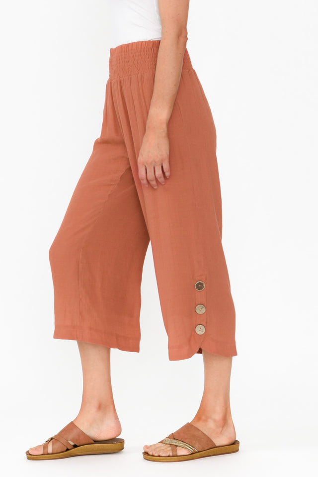 Lettie Rust Button Pants image 5