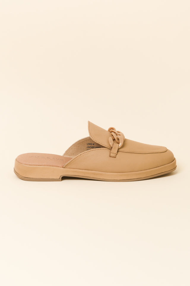 Lewis Camel Leather Buckle Mule image 1