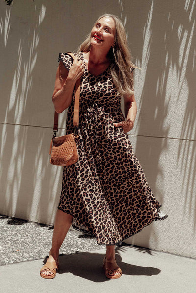 Libby Brown Leopard Midi Dress