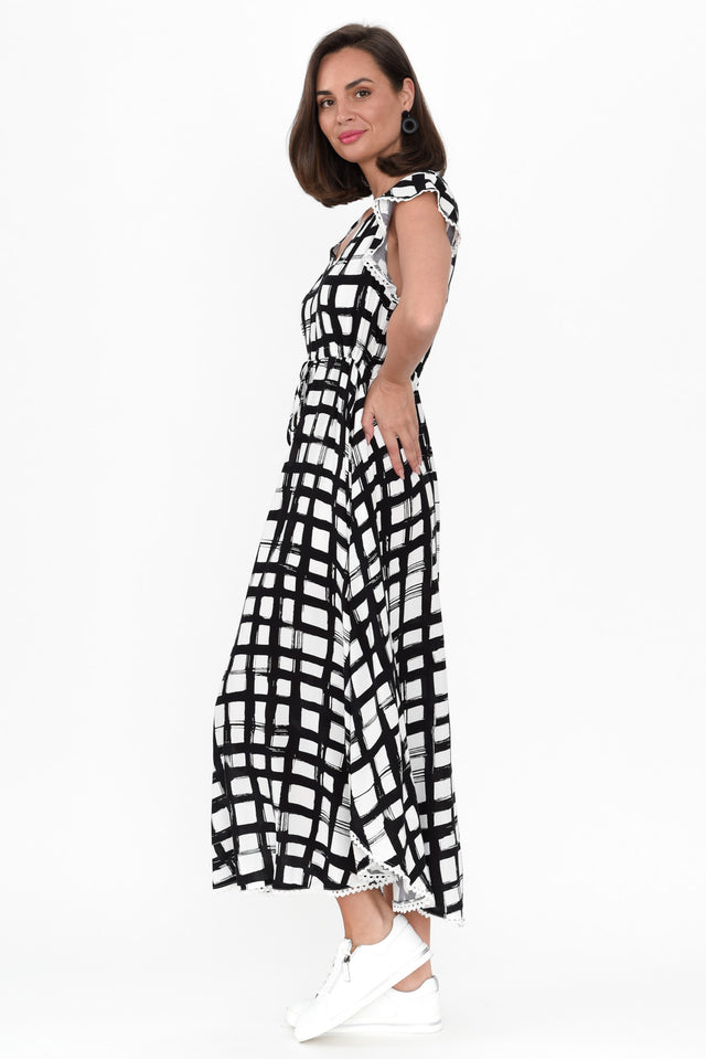 Libby Black Check Midi Dress image 3